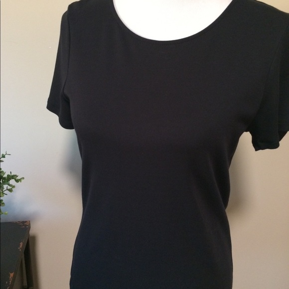 Ann Taylor Black Tie Back Tee <S> - Picture 2 of 7